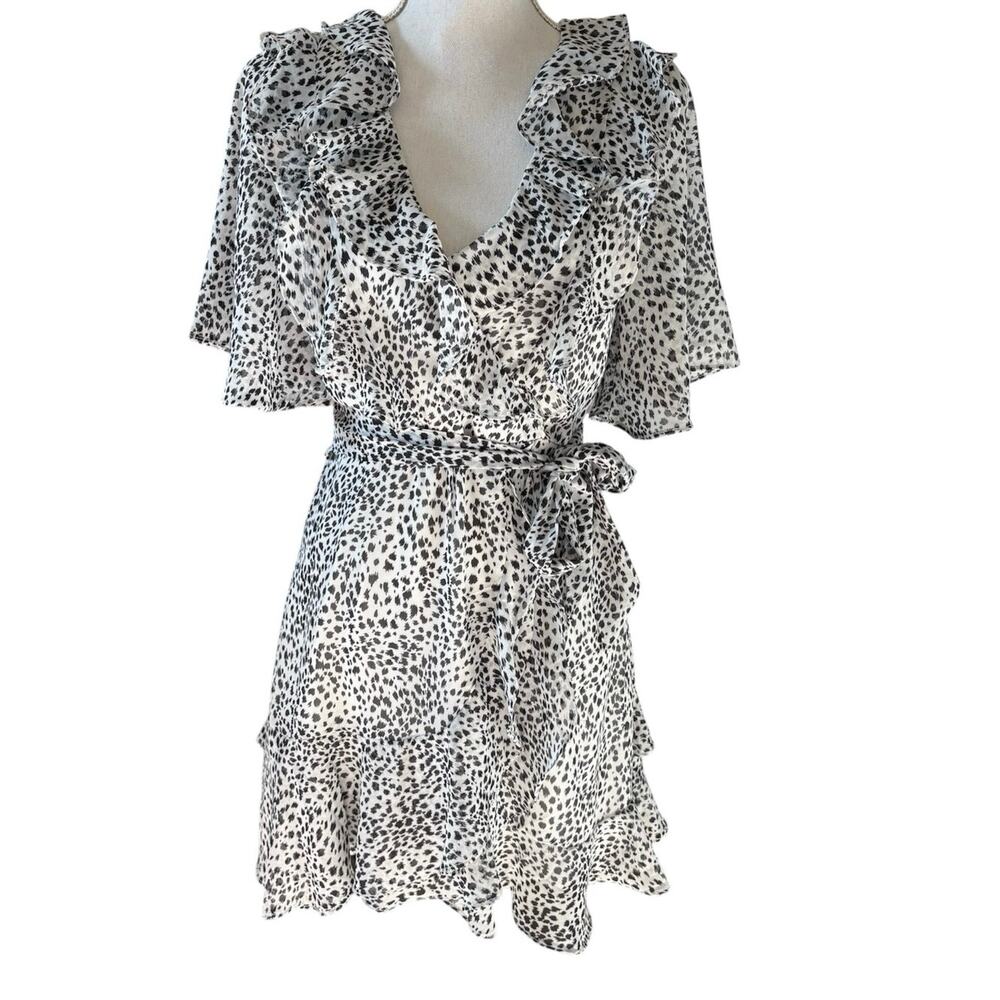 VICI Black White Ruffle Dress Medium